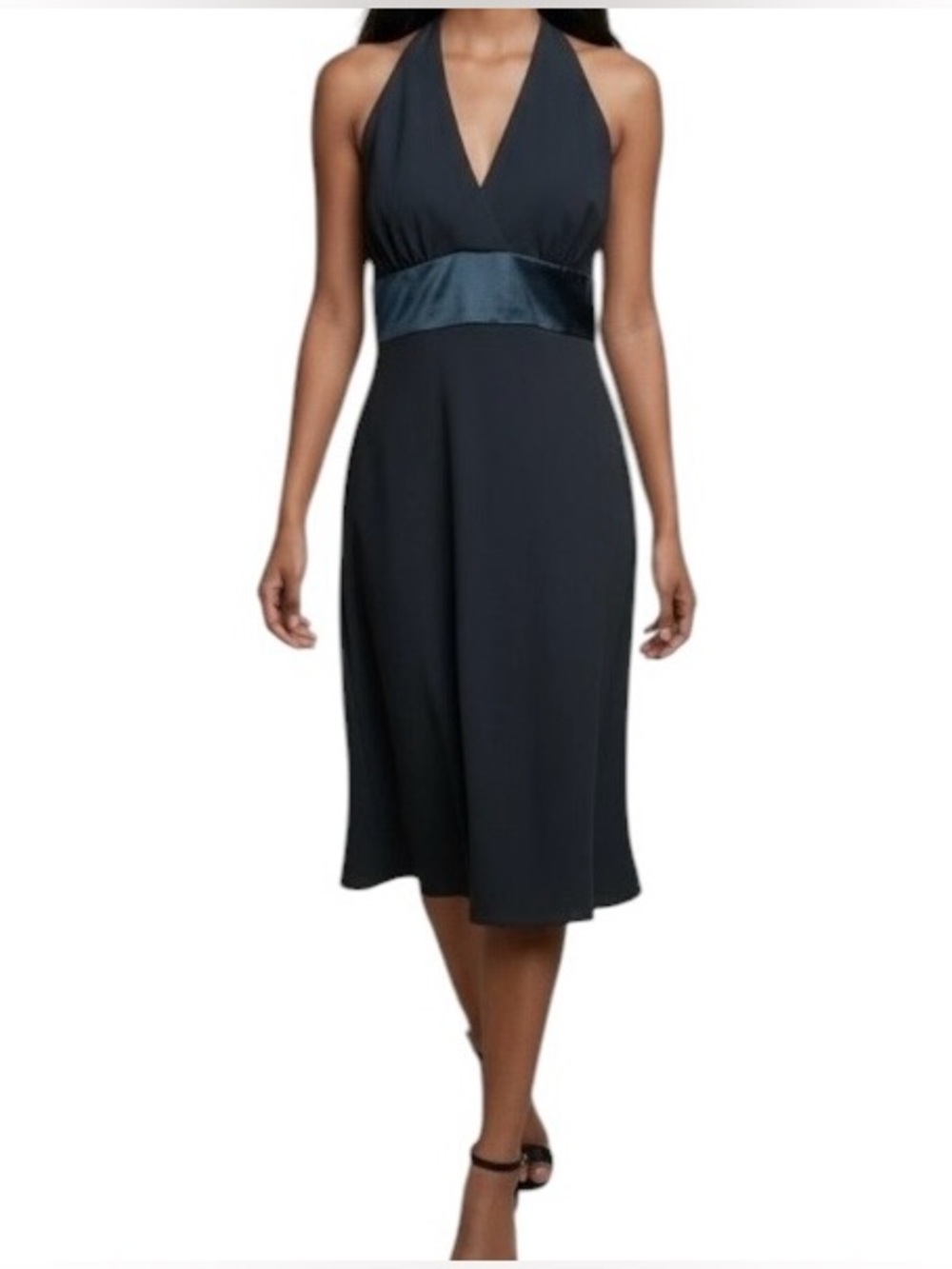 JONES NEW YORK DRESS Black Halter Size 6 Like New